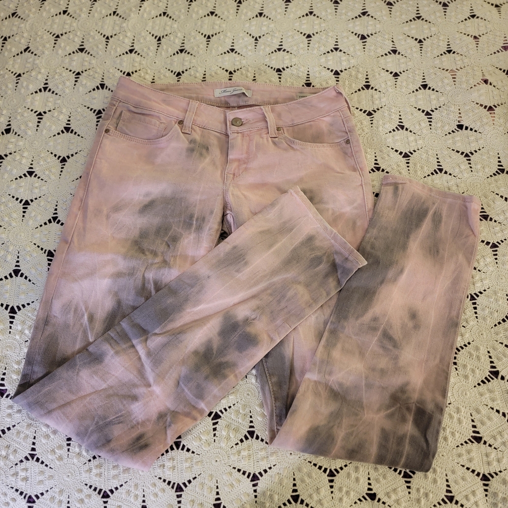 Mavi Jeans Co. Emma relaxed straight leg jeans size 32 pink and Grey tie dye